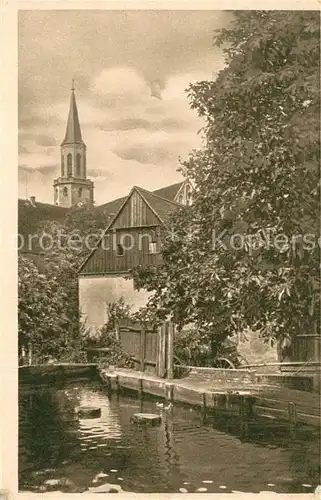 AK / Ansichtskarte Coswig_Anhalt Blick nach der St Nicolaikirche vom Muehlteich Coswig Anhalt