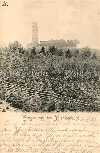 AK / Ansichtskarte Blankenburg_Harz Berggasthof Ziegenkopf Aussichtsturm Deutsche Reichspost Blankenburg_Harz