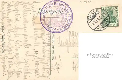 AK / Ansichtskarte Bodetal_Harz Rosstrappefelsen Bodetal Harz