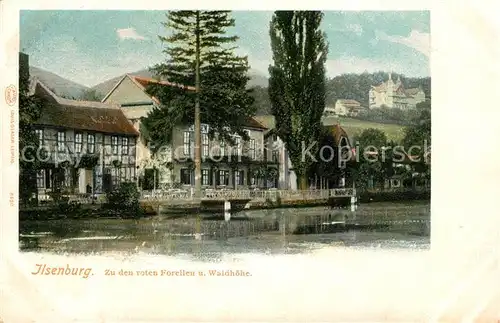 AK / Ansichtskarte Ilsenburg_Harz Gaststaette Zu den roten Forellen und Waldhoehe Ilsenburg Harz