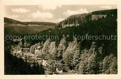 AK / Ansichtskarte Gehlberg Blick ins wilde Geratal mit Jonny Scheer Heim Gehlberg