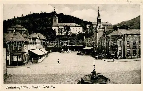 AK / Ansichtskarte Leutenberg_Thueringen Markt Gaststaette Ratskeller Leutenberg Thueringen