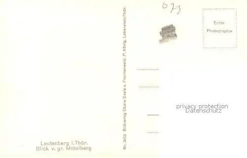 AK / Ansichtskarte Leutenberg_Thueringen Landschaftspanorama Blick vom grossen Mittelberg Leutenberg Thueringen