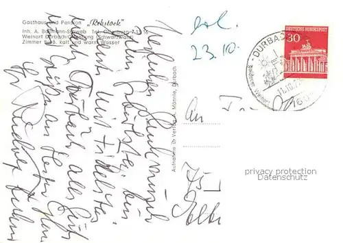 AK / Ansichtskarte Durbach Gasthaus Pension Rebstock Durbach