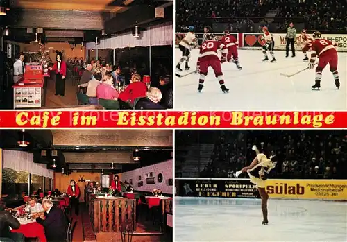 AK / Ansichtskarte Braunlage Cafe im Eisstadion Eishockey Eiskunstlauf Braunlage