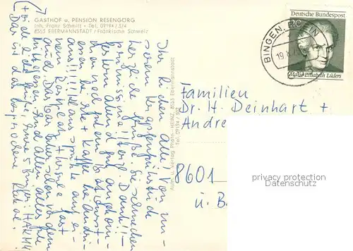 AK / Ansichtskarte Ebermannstadt Gasthaus Refengoerg Freibad Ebermannstadt