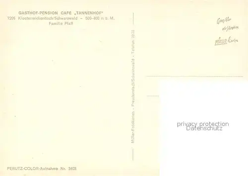 AK / Ansichtskarte Klosterreichenbach Gasthaus Pension Tannenhof Klosterreichenbach