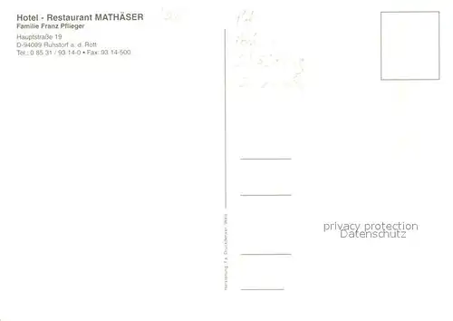 AK / Ansichtskarte Ruhstorf_Rott Hotel Restaurant Mathaeser Ruhstorf_Rott