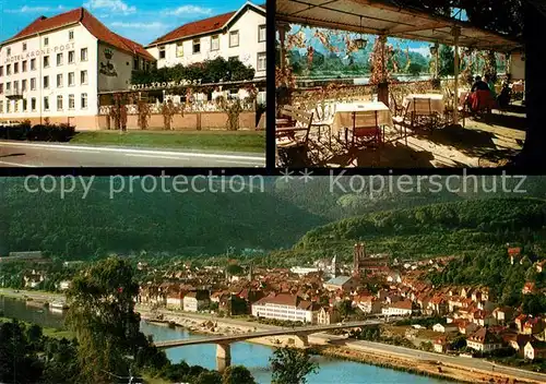 AK / Ansichtskarte Eberbach_Neckar Fliegeraufnahme Hotel Krone Post Eberbach Neckar