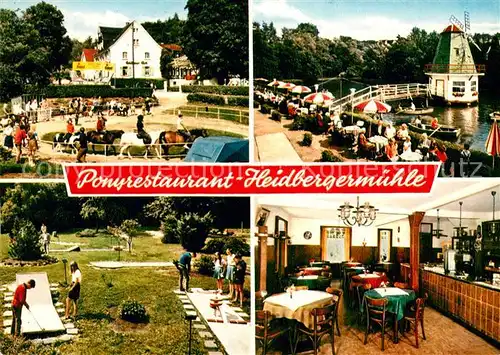 AK / Ansichtskarte Haan_Rheinland Pony Restaurant Heidbergermuehle Minigolf Haan_Rheinland