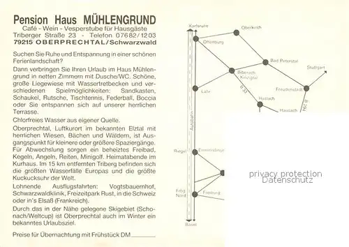 AK / Ansichtskarte Oberprechtal Pension Haus Muehlengrund Oberprechtal