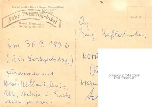 AK / Ansichtskarte Widdert Restaurant Faehr Widdert