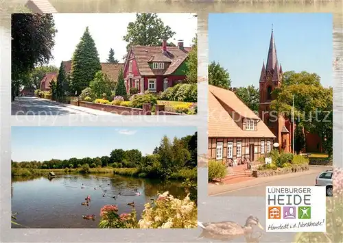 AK / Ansichtskarte Hanstedt_Nordheide Rathausstrasse Dorfteich Kuesterhaus Hanstedt_Nordheide