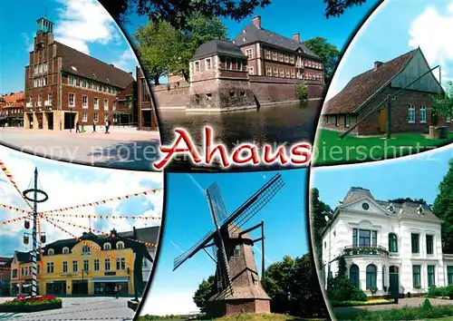 AK / Ansichtskarte Ahaus Rathaus Schloss Windmuehle Ahaus