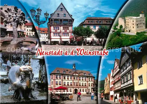 AK / Ansichtskarte Neustadt_Weinstrasse Rathaus Schloss Fachwerkhaeuser Denkmaeler Neustadt_Weinstrasse