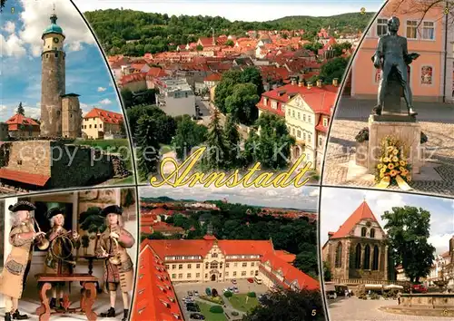 AK / Ansichtskarte Arnstadt_Ilm Neideckturm Bachdenkmal Schlossmuseum Hopfenbrunnen Bachkirche Arnstadt_Ilm