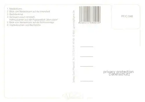 AK / Ansichtskarte Arnstadt_Ilm Neideckturm Bachdenkmal Schlossmuseum Hopfenbrunnen Bachkirche Arnstadt_Ilm