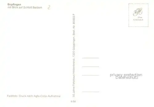 AK / Ansichtskarte Bopfingen_Ipf Schloss Baldern Panorama Bopfingen Ipf