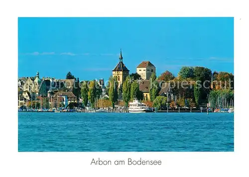 AK / Ansichtskarte Arbon_TG Panorama Kirche Turm Hafen Arbon_TG