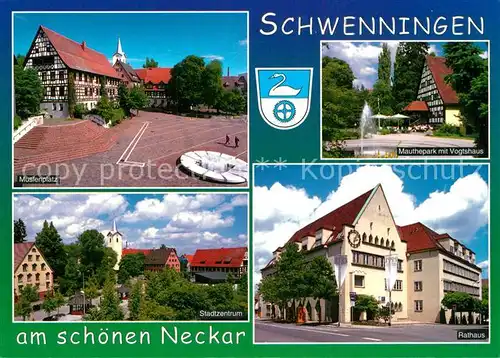 AK / Ansichtskarte Schwenningen_Neckar Muslenplatz Rathaus Mauthepark Vogtshaus Stadtzentrum Schwenningen Neckar
