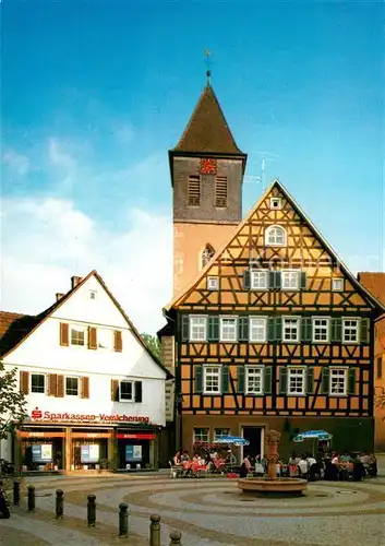 AK / Ansichtskarte Rudersberg_Wuerttemberg Alter Rathausplatz evangelische Kirche Rudersberg Wuerttemberg