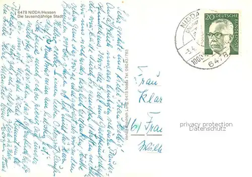 AK / Ansichtskarte Nidda Schloss Aussichtsturm Stadtansichten Nidda