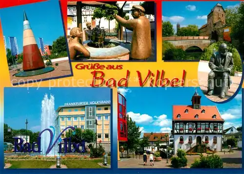 AK / Ansichtskarte Bad_Vilbel Frankfurter Volksbank Wasserfontaene Rathaus Denkmaeler Bad_Vilbel