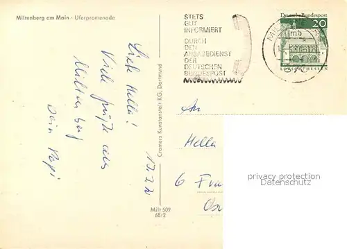 AK / Ansichtskarte Miltenberg_Main Uferpromenade  Miltenberg Main