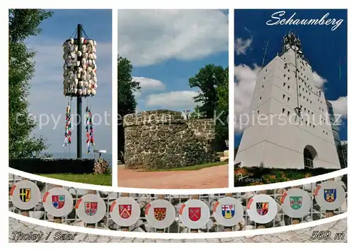 AK / Ansichtskarte Tholey_Theley Gesichterbaum Mittelalterlicher Rundturm Schaumbergturm Tholey_Theley