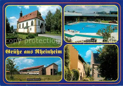 AK / Ansichtskarte Rheinheim Kirche Schwimmbad Zurzach Gemeindezentrum Rheinheim