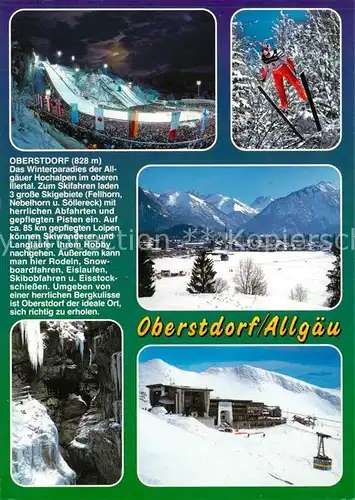 AK / Ansichtskarte Oberstdorf Sprungschanze Skispringer Panorama Seilbahn Oberstdorf