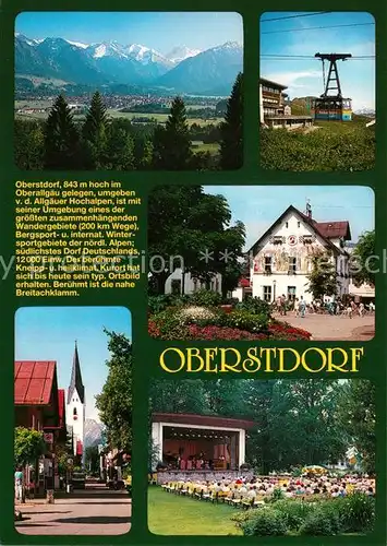 AK / Ansichtskarte Oberstdorf Panorama Seilbahn Kirche Kurkonzert Oberstdorf