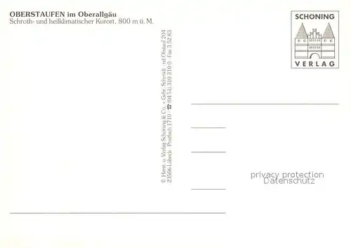 AK / Ansichtskarte Oberstaufen Panorama Kirche Brunnen Oberstaufen