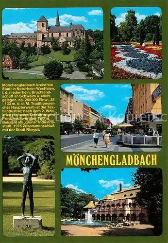 AK / Ansichtskarte Moenchengladbach Schloss Kirche Park Strassenpartie Park Kuranlagen Moenchengladbach