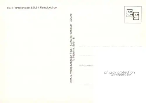 AK / Ansichtskarte Selb Strassenpartie Kirche Fussgaengerzone Brunnen  Selb