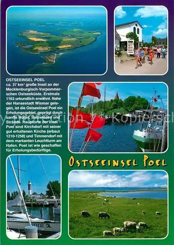 AK / Ansichtskarte Poel_Insel Fliegeraufnahme Strandweg Hafen Leuchtturm Panorama Poel_Insel