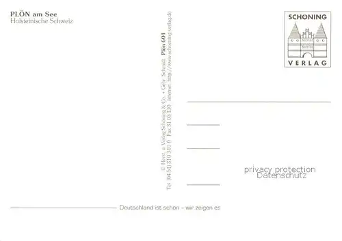 AK / Ansichtskarte Ploen_See Schloss Strassenpartie Brunnen Panorama Ploen_See