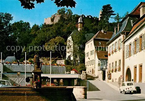 AK / Ansichtskarte Lindenfels_Odenwald Teilansicht mit Burgruine Lindenfels Odenwald