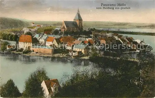 AK / Ansichtskarte Moelln_Lauenburg Ortsansicht mit Kirche vom Heidberg aus gesehen Moelln_Lauenburg