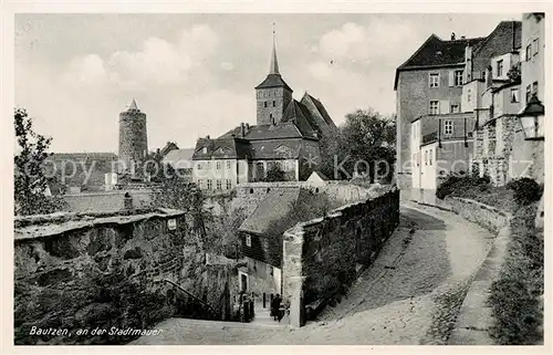 AK / Ansichtskarte Bautzen Partie an der Stadtmauer Bautzen