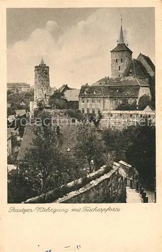 AK / Ansichtskarte Bautzen Wehrgang mit Fischerpforte Bautzen