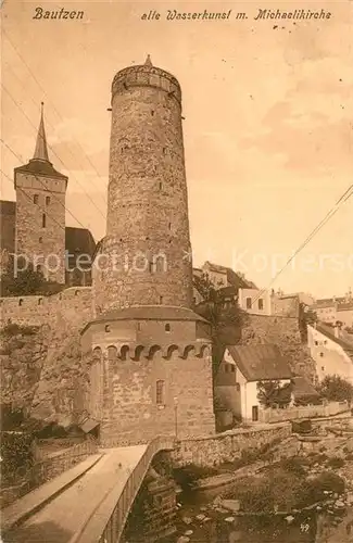 AK / Ansichtskarte Bautzen Alte Wasserkunst mit Michaeliskirche Bautzen