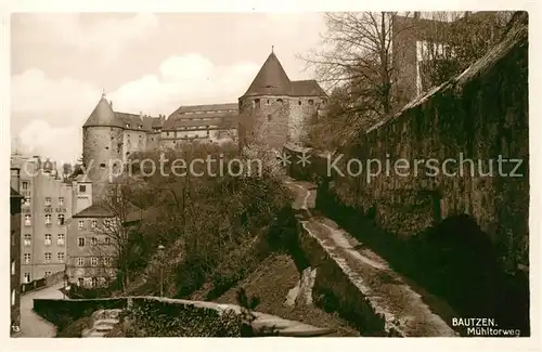 AK / Ansichtskarte Bautzen Muehltorweg Stadtmauer Bautzen