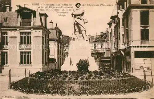 AK / Ansichtskarte Reims_Champagne_Ardenne Monument aux Morts Reims_Champagne_Ardenne