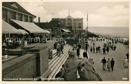 AK / Ansichtskarte Westerland_Sylt Strand Promenade Westerland_Sylt