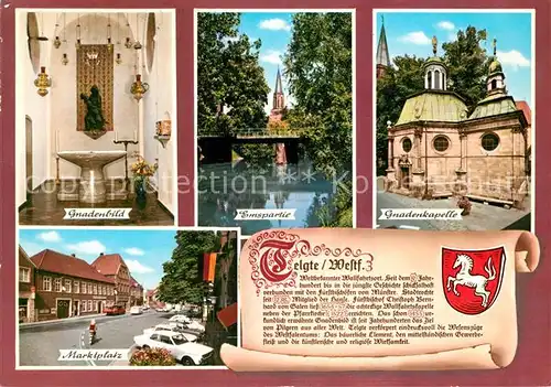 AK / Ansichtskarte Telgte_Warendorf Gnadenbild Gnadenkapelle Marktplatz Emspartie Chronik Telgte Warendorf