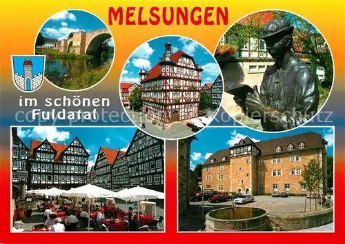 AK / Ansichtskarte Melsungen_Fulda Schloss Bruecke  Melsungen Fulda