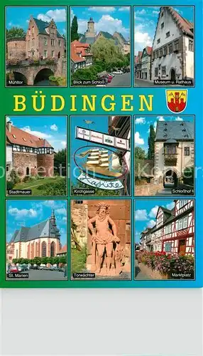 AK / Ansichtskarte Buedingen_Hessen Museum Rathaus Schloss St. Marien Buedingen Hessen