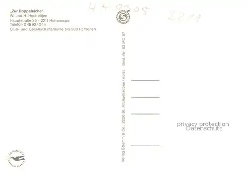 AK / Ansichtskarte Hohenaspe Zur Doppeleiche Restaurant Hohenaspe