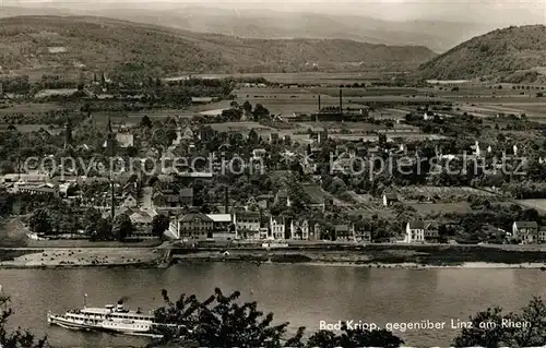 AK / Ansichtskarte Bad_Kripp Fliegeraufnahme mit Linz und Rhein Bad_Kripp